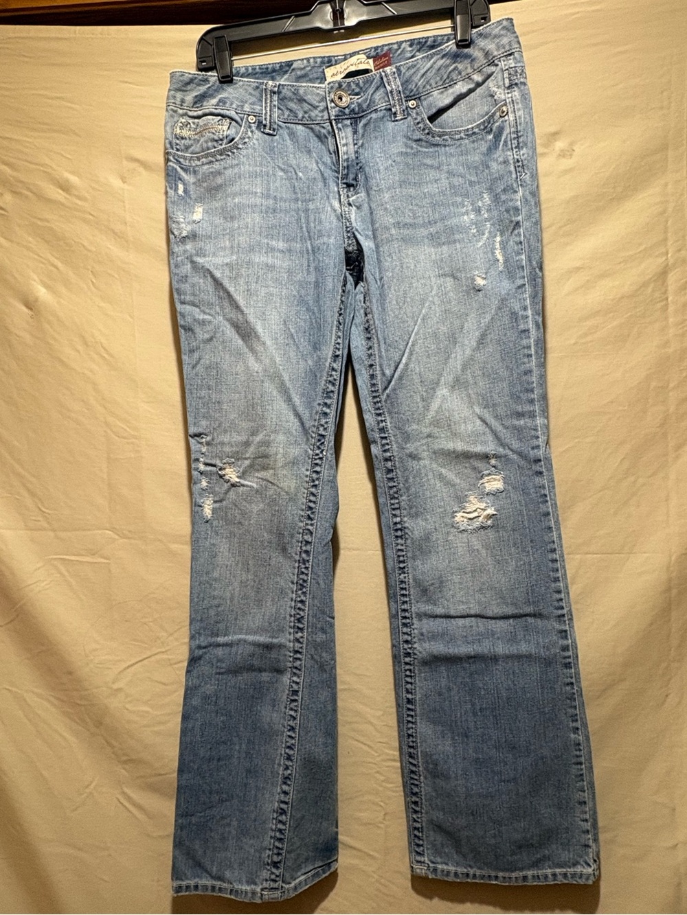 Aeropostale Size 11/12 Light Blue Distressed Flare Jeans